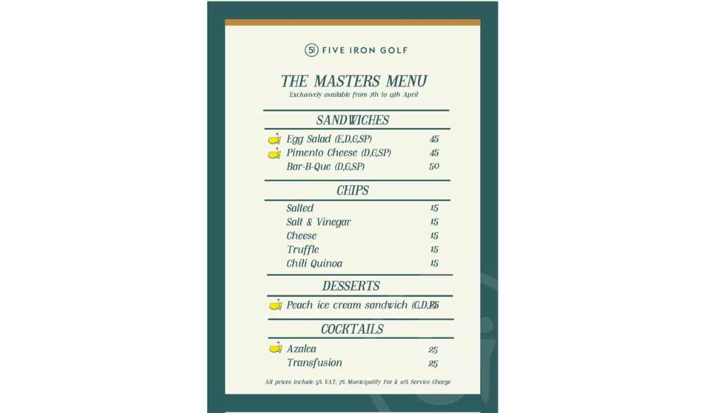 Watch The Masters live at Five Iron Golf Dubai